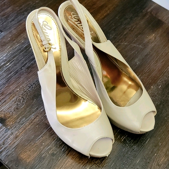 Gucci sofia nude peep toe sandals pumps 40